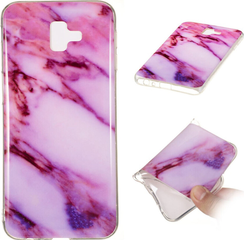 Galaxy J6 Plus beskyttelses deksel av TPU med IMD marmor printet mønster - stil N
