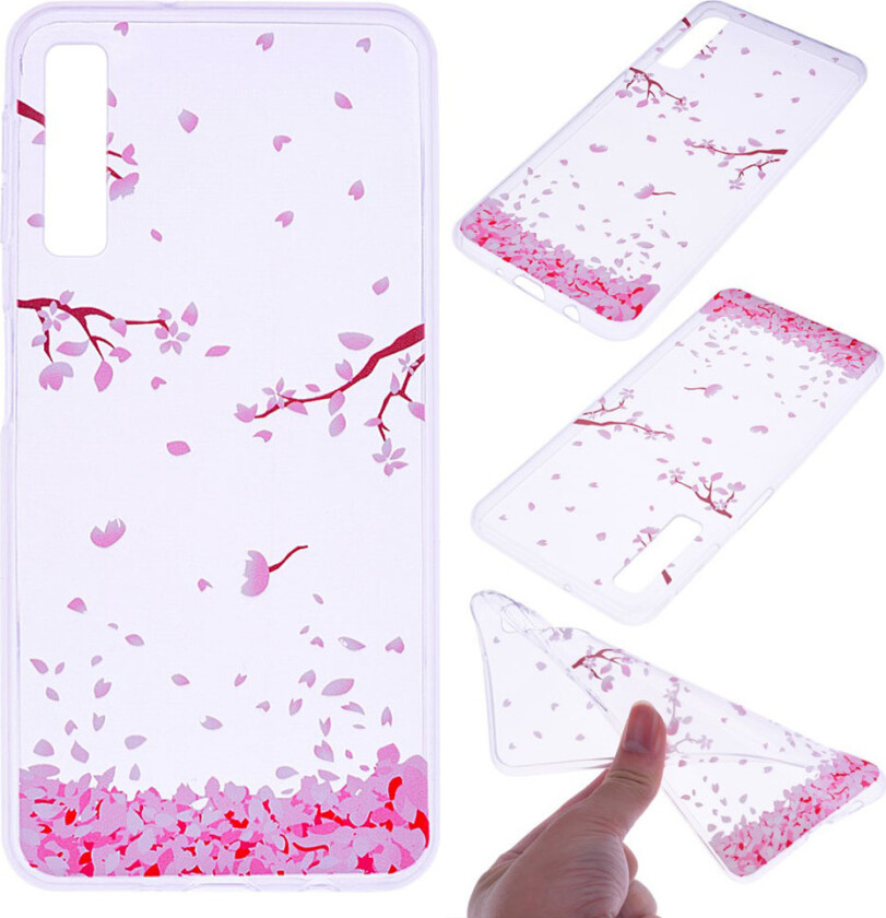 Galaxy A7 beskyttelses deksel av TPU med printet mønster - fallende blader