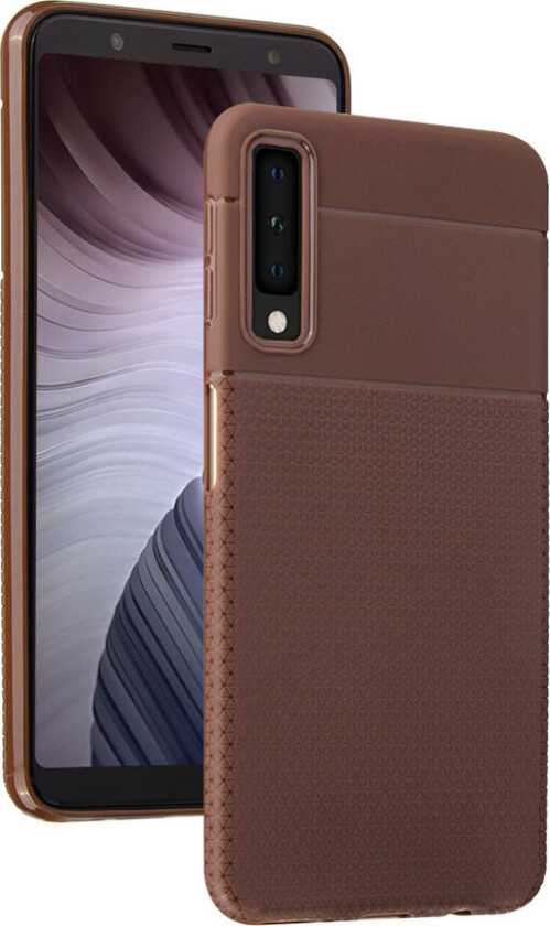 Galaxy A7 beskyttelses deksel av TPU med triangel mønster - brun