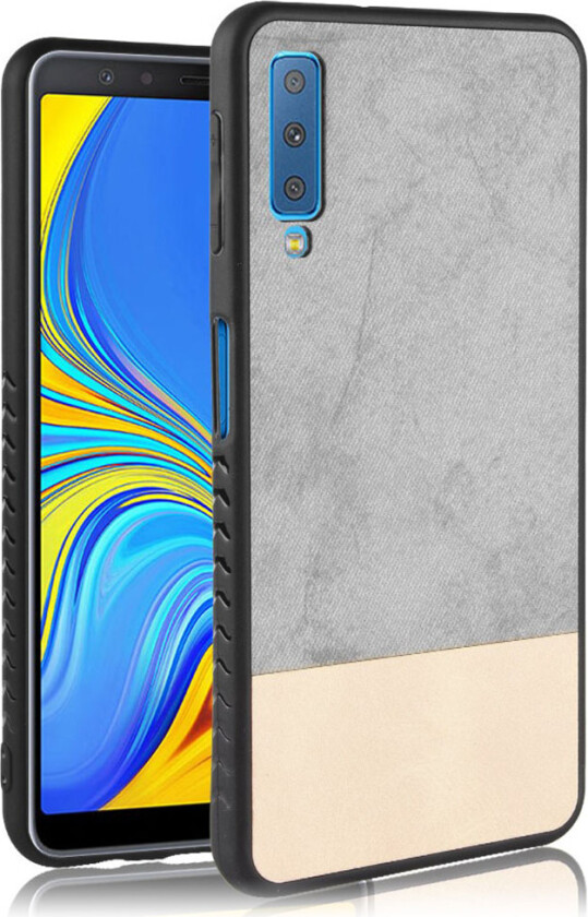 Galaxy A7 beskyttelses deksel av hybrid materiale i 2 fargers design - grå