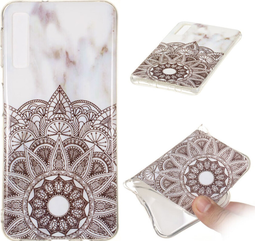 Galaxy A7 beskyttelses deksel av TPU med IMD printet marmor mønster - stil H