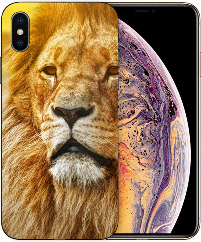 iPhone XS beskyttelses deksel av TPU med printet mønster - brun løve