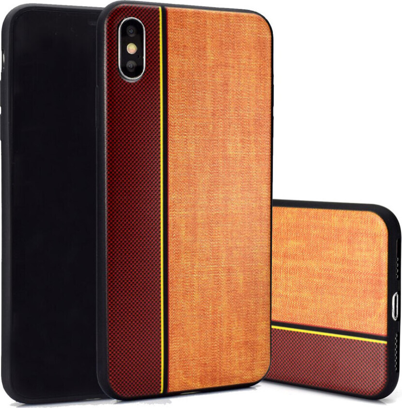 iPhone XS beskyttelses deksel av TPU med delt tekstur - brun og khaki