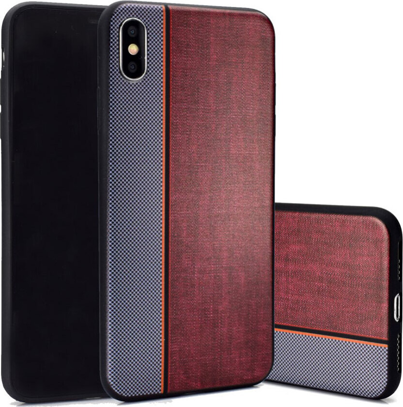 iPhone XS beskyttelses deksel av TPU med delt tekstur - grå og brun