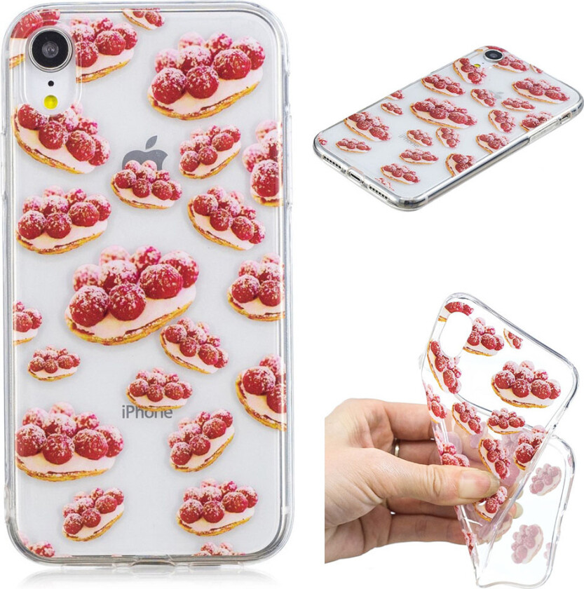iPhone Xr beskyttelses deksel av TPU med IMD printet mønster - delikat kake