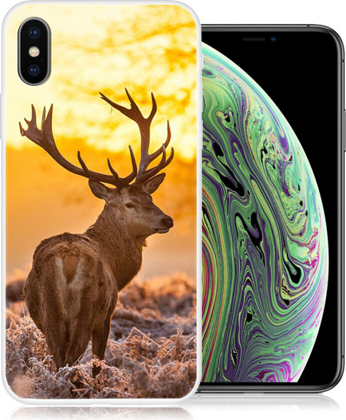 iPhone XS beskyttelses deksel av TPU med printet mønster - hjort