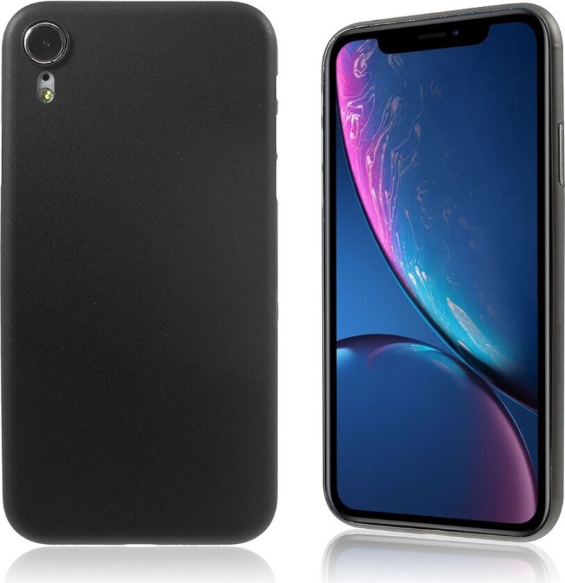 iPhone Xr beskyttelses deksel av plastikk med matt overflate - svart