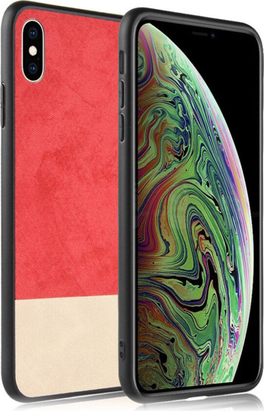 iPhone XS beskyttelses deksel av hybrid materiale med delt design - rød