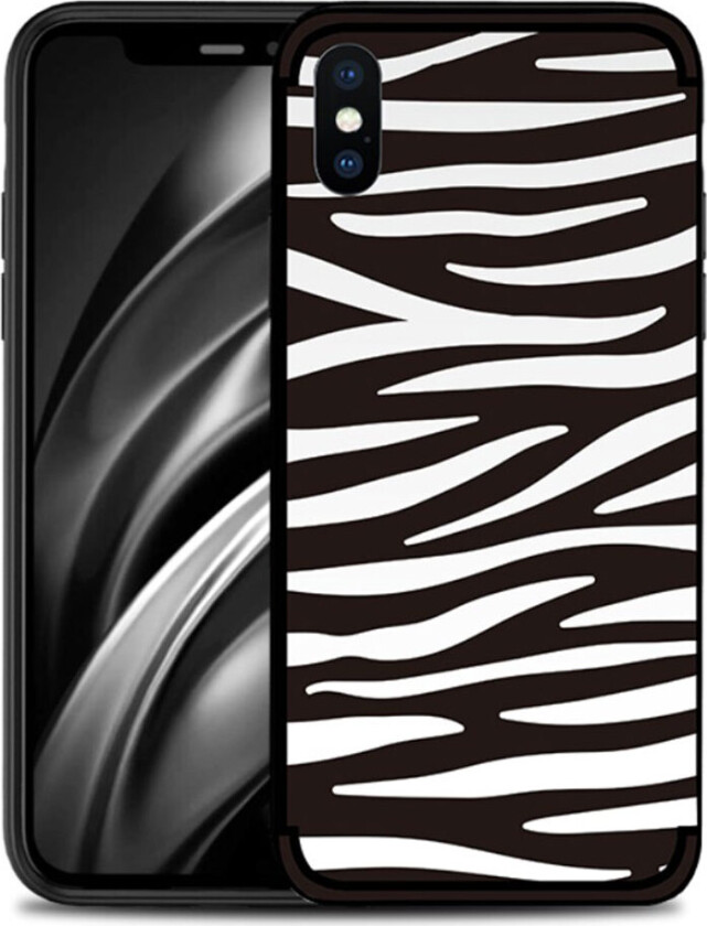 NXE iPhone Xs Max beskyttelses deksel av TPU med hevet printet mønster - sebra striper