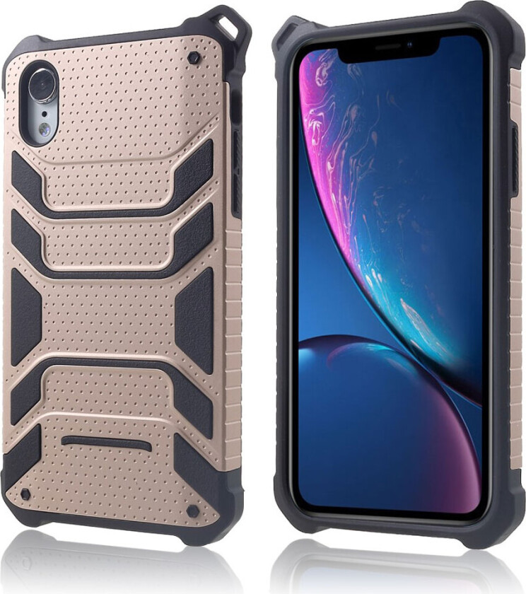 iPhone Xr beskyttelses deksel av TPU og plastikk med edderkopp design - hvit