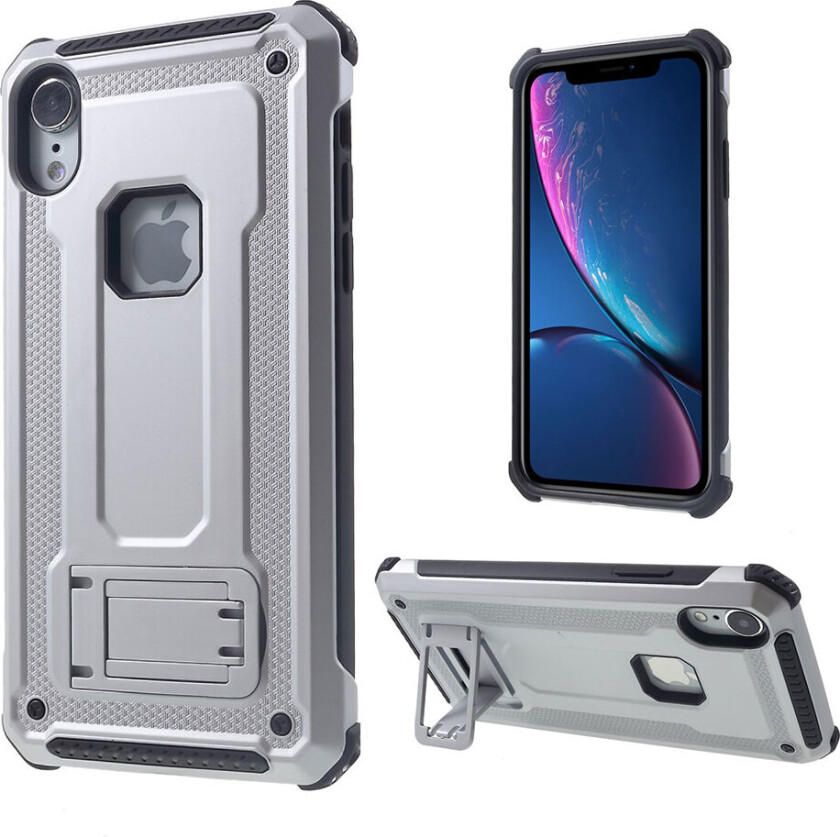 iPhone Xr beskyttelses deksel av plastikk og TPU - sølv