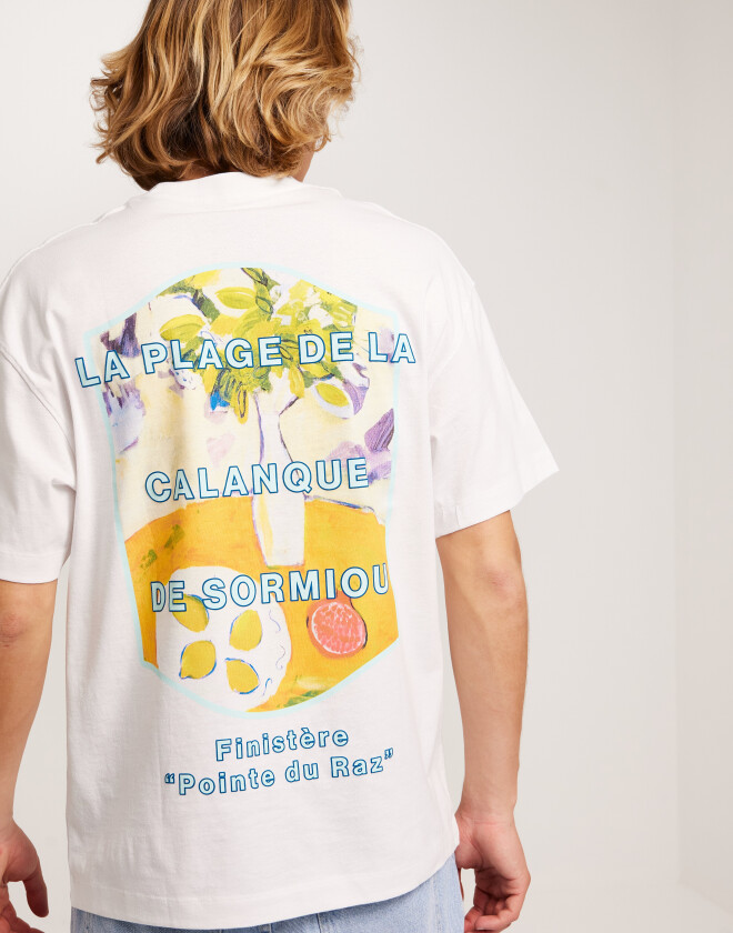 Jack & Jones Jorvalencia Back Tee Ss Crew Neck T-skjorte med trykk Hvit