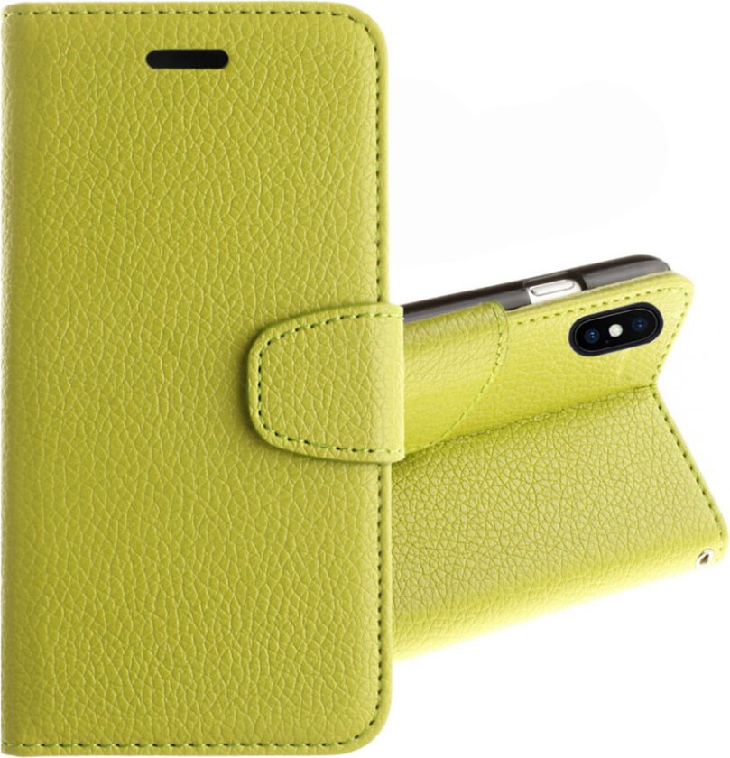 iPhone Xs Max beskyttelses deksel av syntetisk skinn med litchi tekstur - grønn