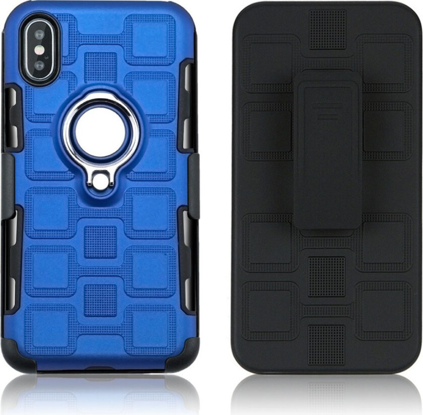 iPhone XS beskyttelses deksel av TPU med geometrisk mønster - baby blå