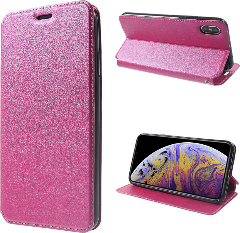 iPhone Xs Max beskyttelses deksel av syntetisk skinn - rose