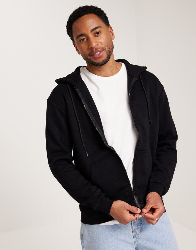 Jack & Jones Jjebradley Sweat Zip Hood Noos Hoodies Svart