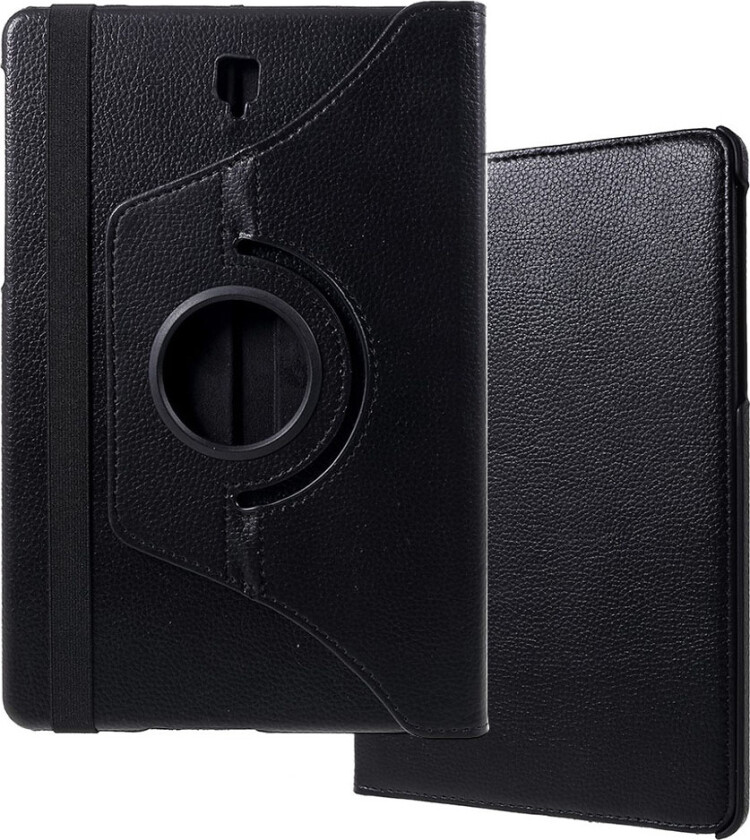 Galaxy Tab S4 beskyttelses deksel av syntetisk skinn med litchi tekstur - svart