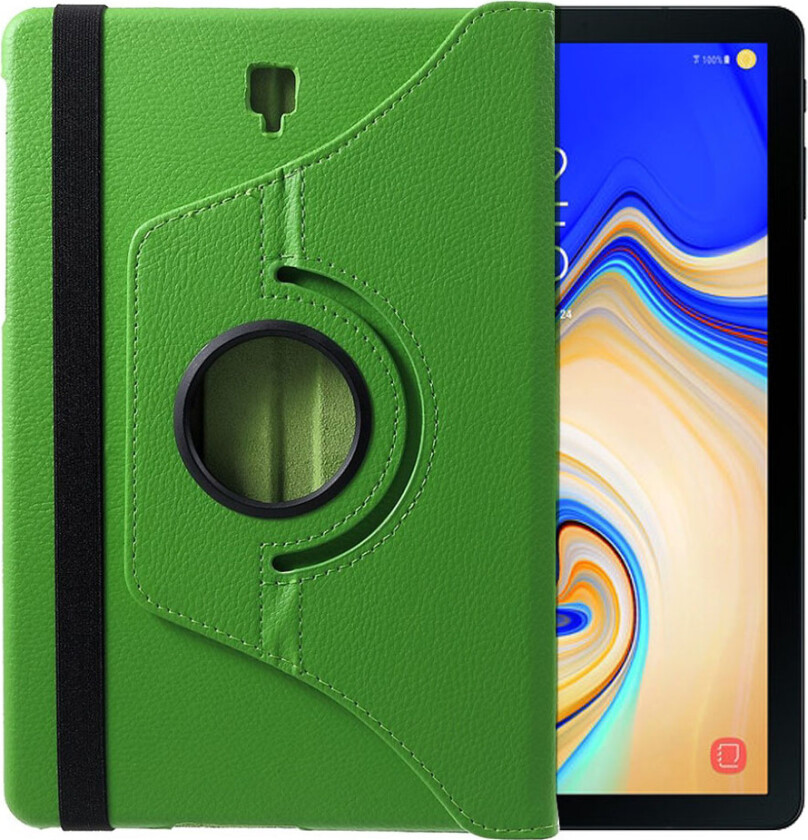 Galaxy Tab S4 beskyttelses deksel av syntetisk skinn med litchi tekstur - grønn