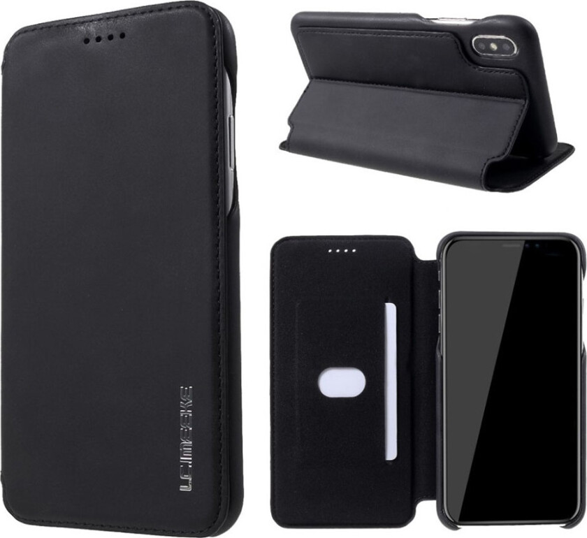 LC IMEEKE iPhone Xs Max beskyttelses deksel av syntetisk skinn - svart