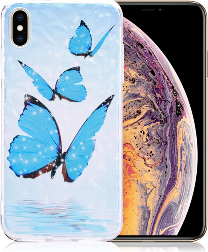 iPhone Xs Max beskyttelses deksel av TPU med printet mønster - ugle på grein