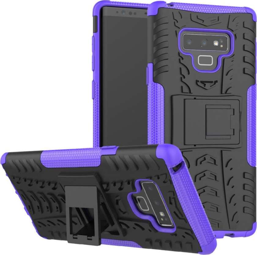 Galaxy Note9 beskyttelses deksel av plastikk og TPU med dekk mønster - lilla
