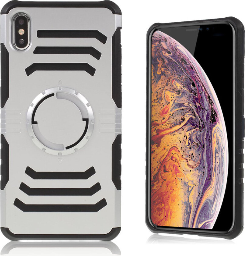 iPhone 9 Plus beskyttelses deksel av hybrid materiale - sølv