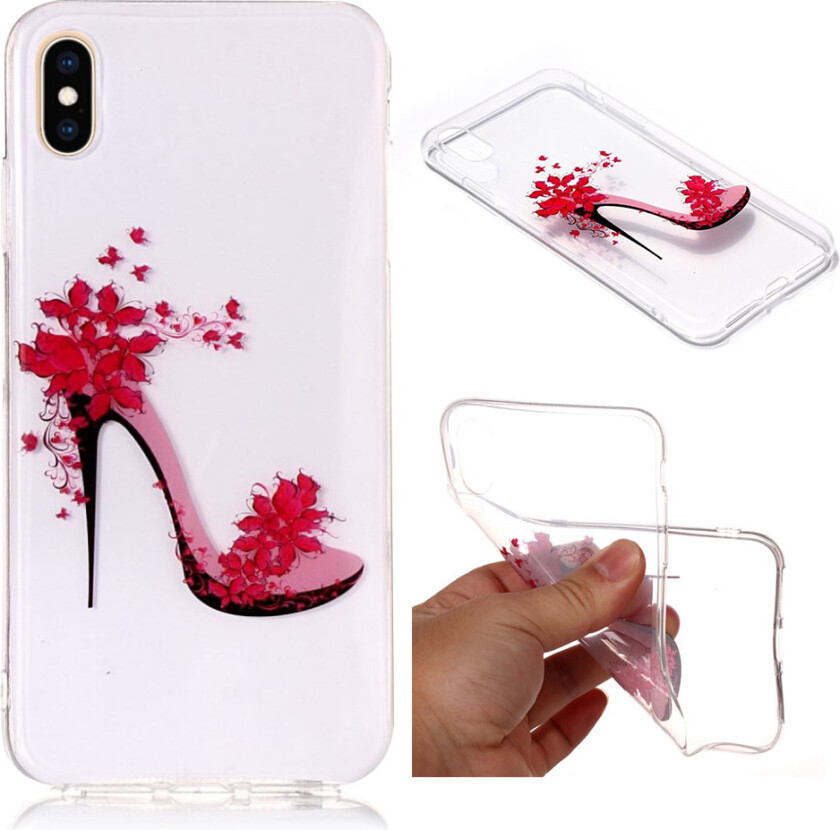 iPhone 9 Plus beskyttelses deksel av TPU med IMD Printet mønster som er selvlysende - høy hælte sko