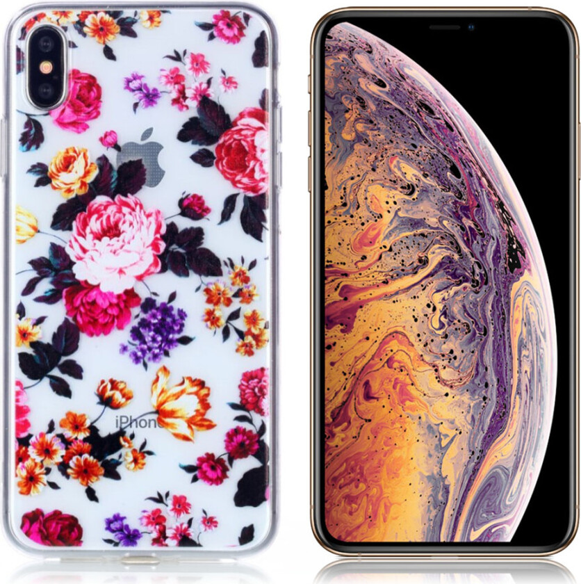 iPhone 9 Plus beskyttelses deksel av TPU med printet mønster - pene blomster