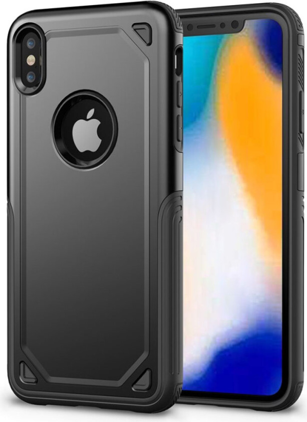 iPhone 9 beskyttelses deksel av hybrid materiale - svart