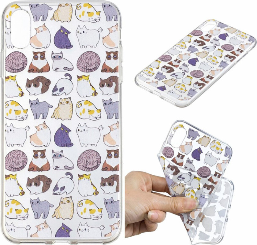 iPhone Xr beskyttelses deksel av TPU med IMD printet mønster - tegneserie katter