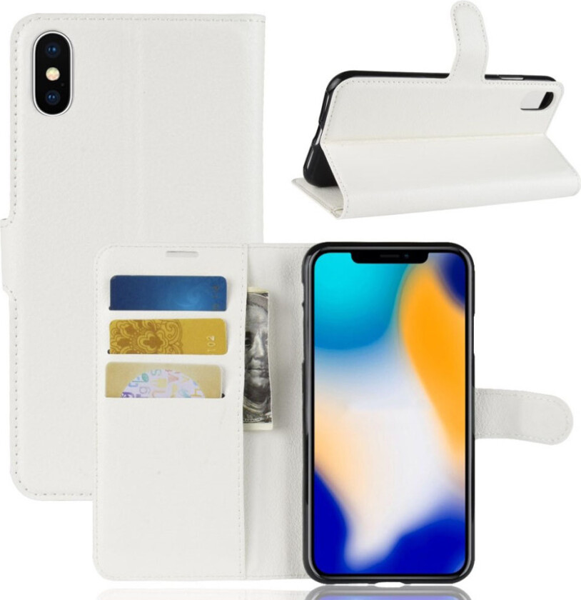iPhone Xs Max beskyttelses deksel av behandlet kuskinn - hvit