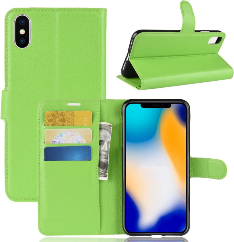 iPhone Xs Max beskyttelses deksel av behandlet kuskinn - grønn