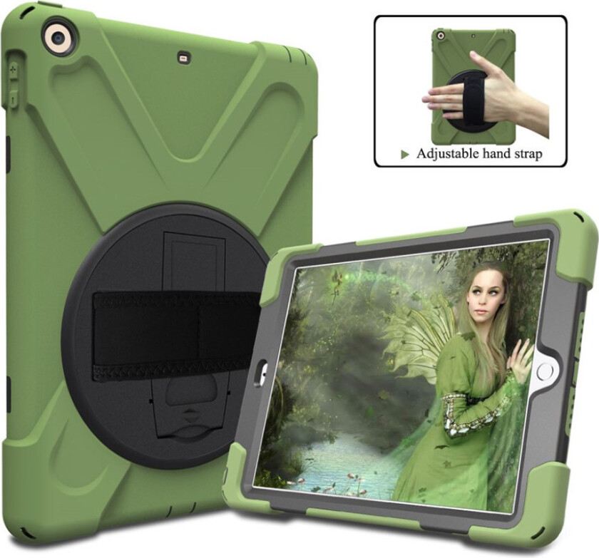 iPad beskyttelses deksel av hybrid materiale - militær grønn