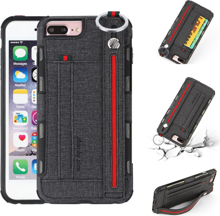 SHOUHUSHEN iPhone 7 Plus beskyttelses deksel av hybrid materiale - svart