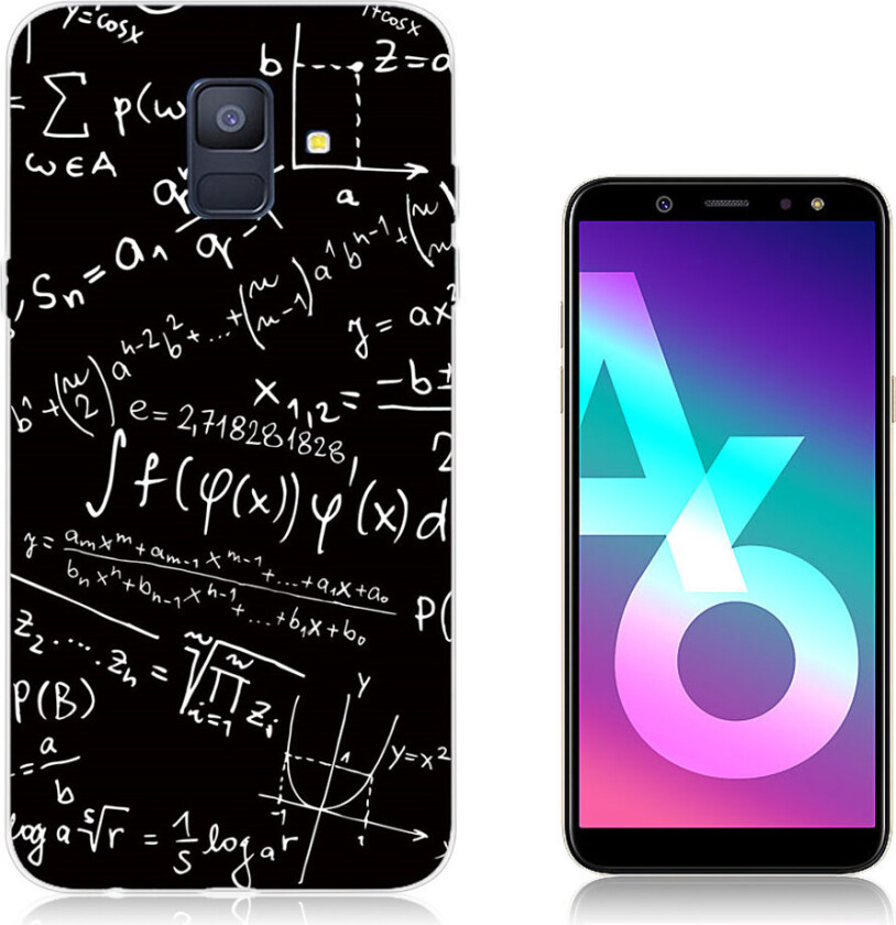 Galaxy A6 IMD beskyttelses deksel av TPU med printet mønster - mattematisk formel