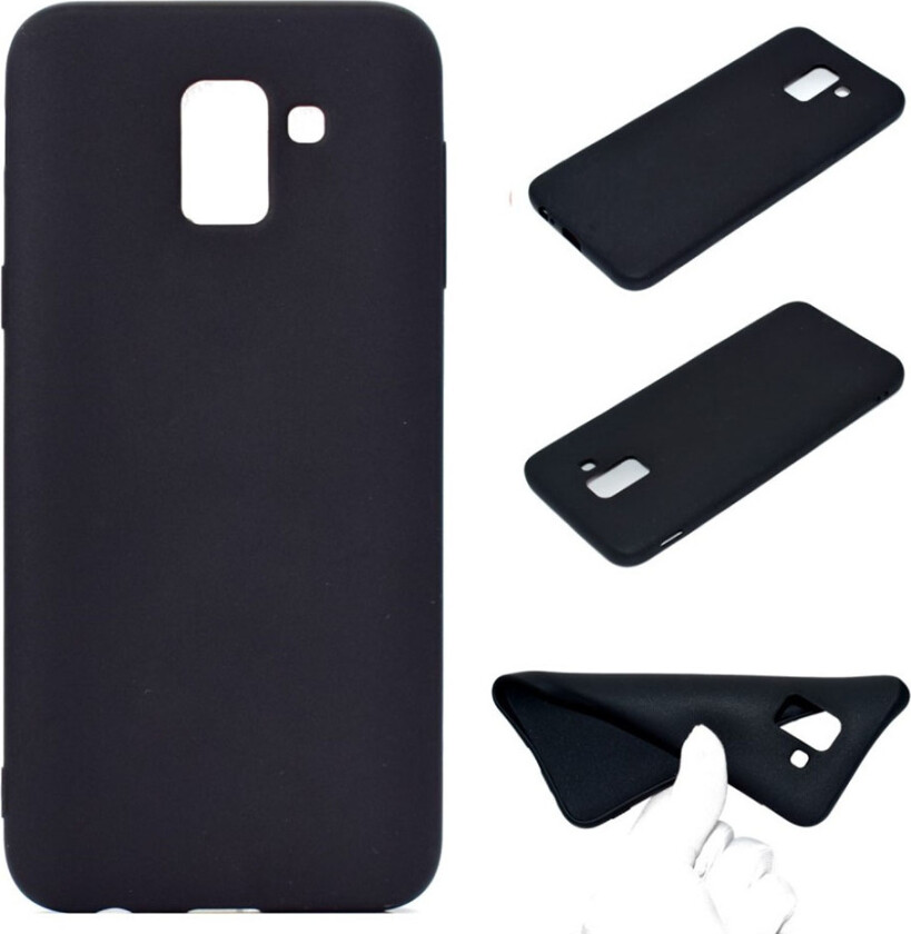 Galaxy J6 beskyttelses deksel av myk silikon med matt overflate - svart