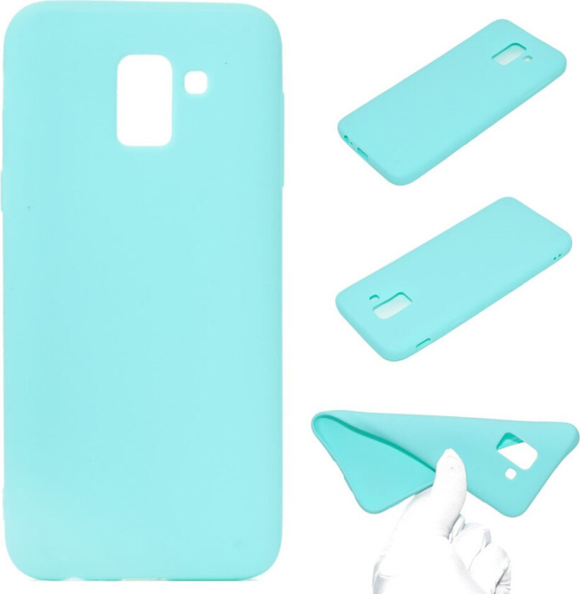 Galaxy J6 beskyttelses deksel av myk silikon med matt overflate - baby blå