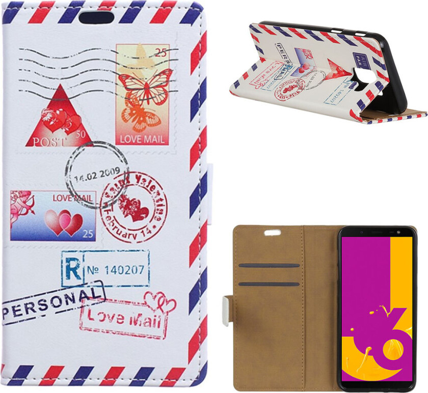 Galaxy J6 beskyttelses deksel av syntetisk skinn med printet bilde - personlig kjærlighets brev