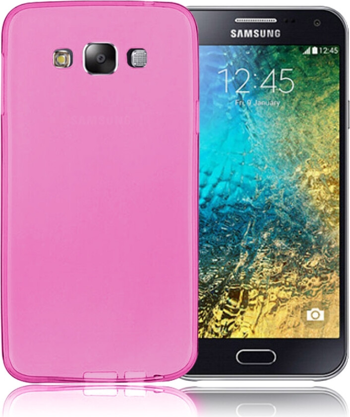 Galaxy E5 Transparent Deksel (Fleksibel) (Pink)