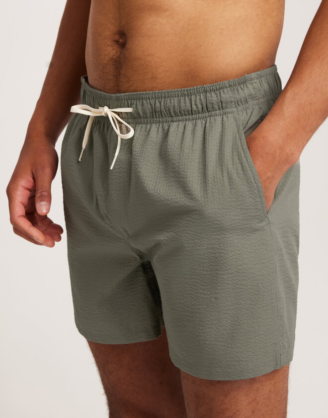 Slhcooper Seersucker Swimshorts Badeshorts Grå