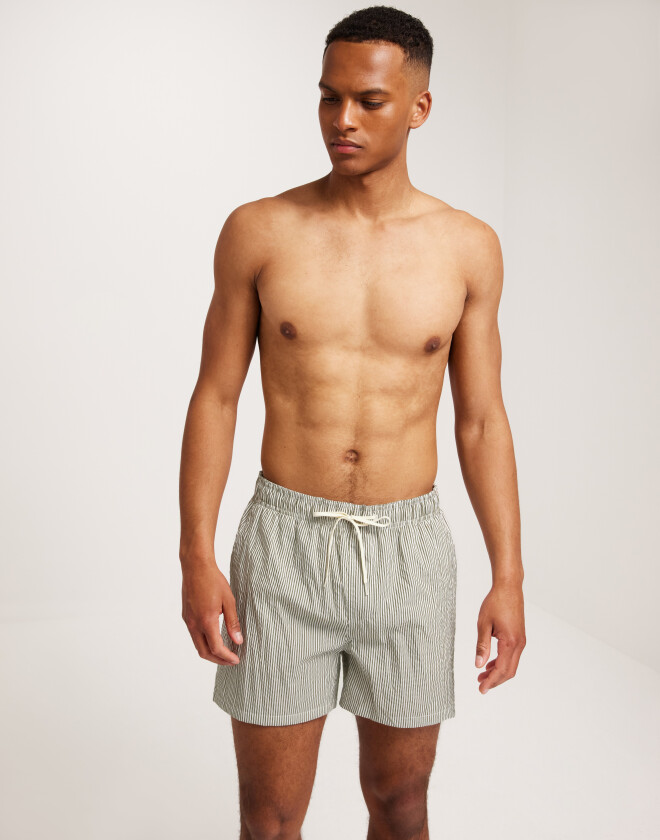 Slhcooper Seersucker Swimshorts Badeshorts Rutete/Stripete