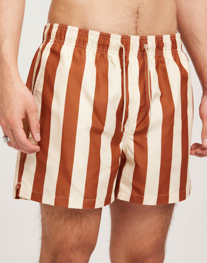 Slhdane Aop Swimshorts Badeshorts Rutete/Stripete