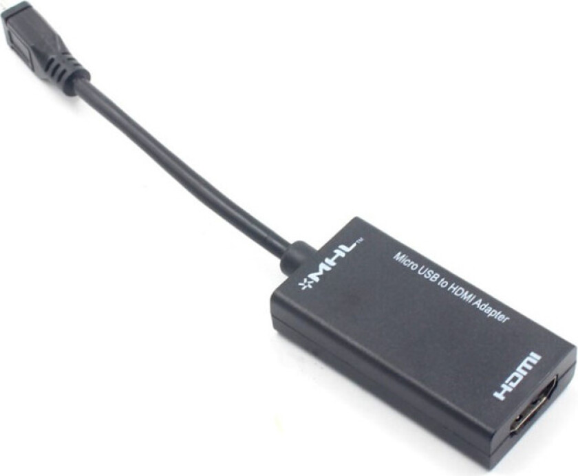 Universal micro usb til HDMI adapter kabel - svart