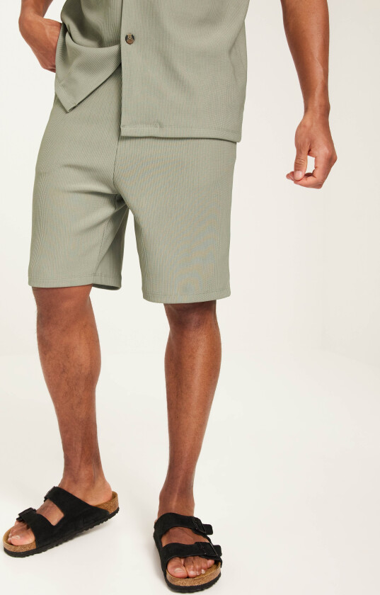 Slhloose-Plisse Shorts Ex Joggeshorts Grønn