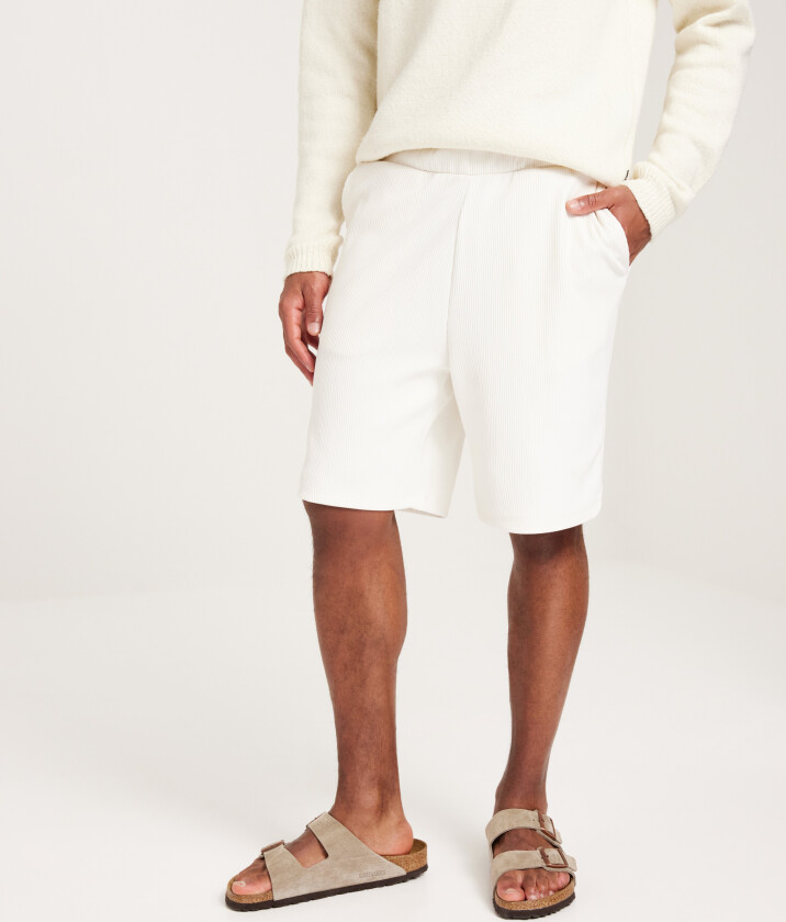 Slhloose-Plisse Shorts Ex Joggeshorts Hvit