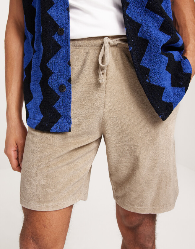 Slhrelax-Terry Shorts Ex Shorts Beige
