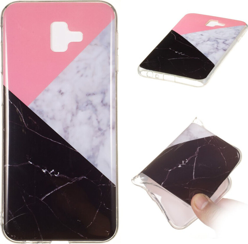 Galaxy J6 Plus beskyttelses deksel av TPU med IMD marmor printet mønster - stil B