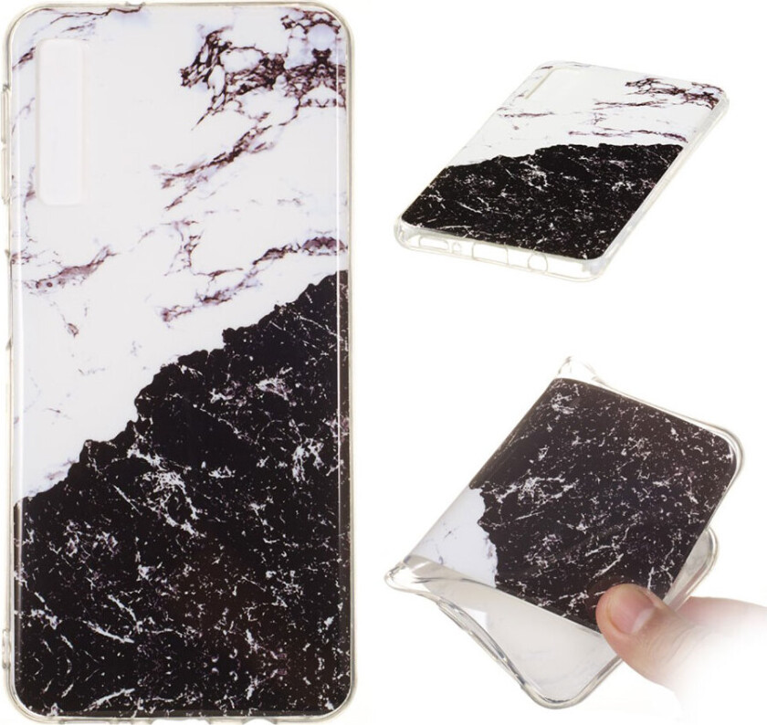 Galaxy A7 beskyttelses deksel av TPU med IMD printet marmor mønster - stil B