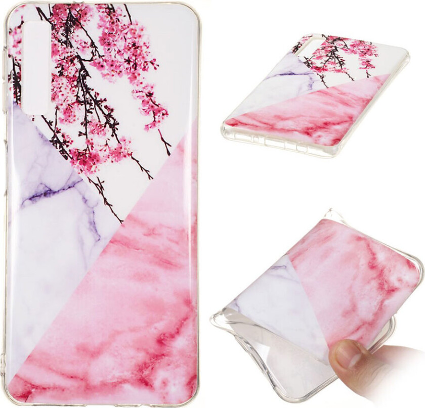 Galaxy A7 beskyttelses deksel av TPU med IMD printet marmor mønster - stil G