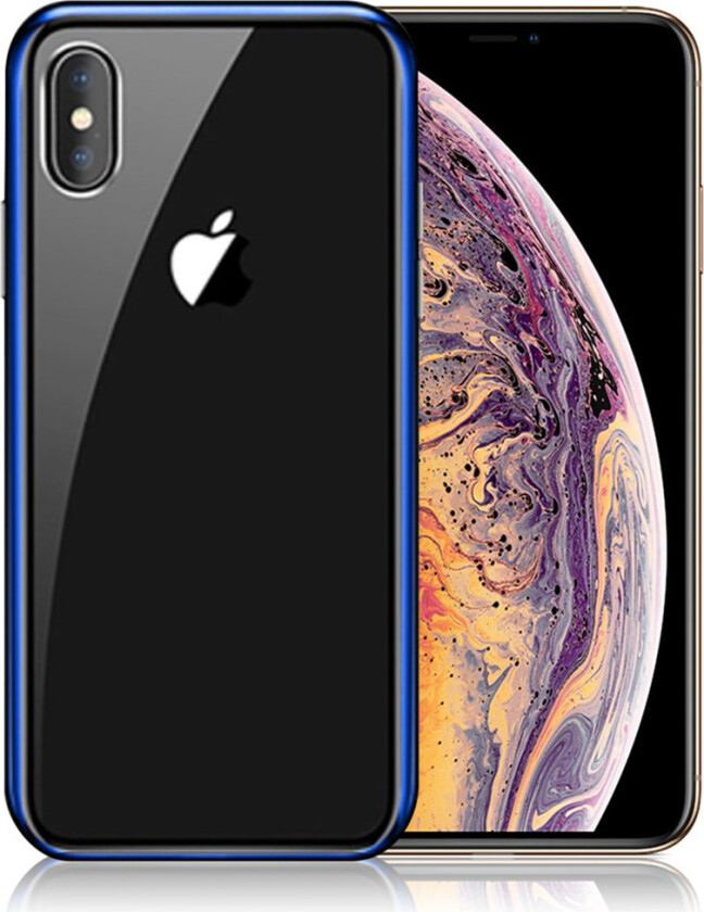 NXE iPhone Xs Max beskyttelses deksel av metall og herdet glass - blå